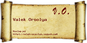 Valek Orsolya névjegykártya